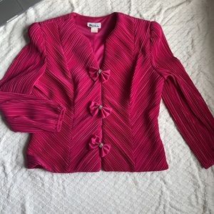 Vintage Pleated Fuchsia Blazer